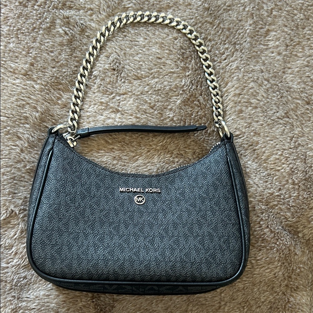 Michael Kors Black Shoulder Bag with Gold Chain